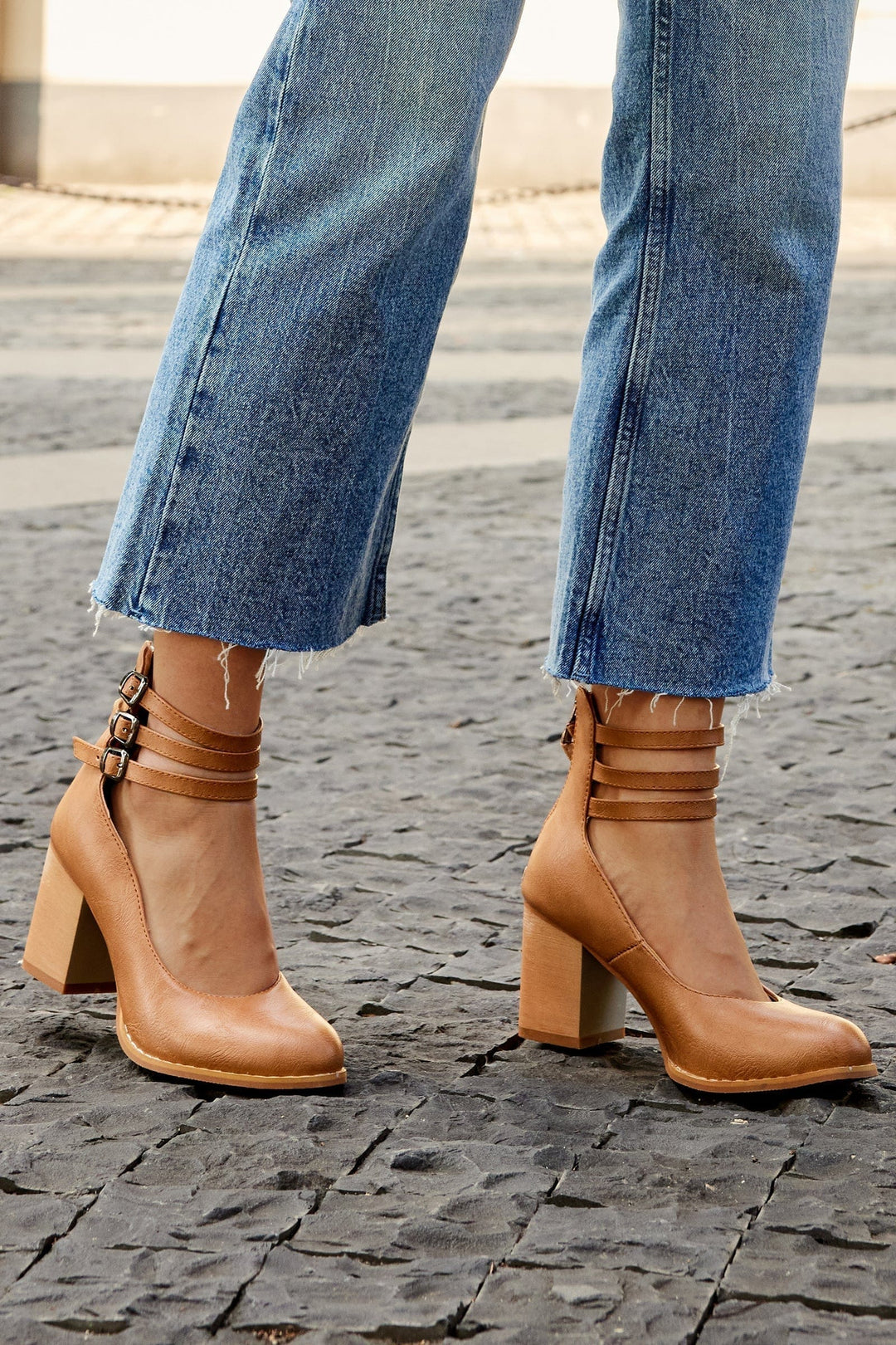 Ariana |  Triple Buckle Heels