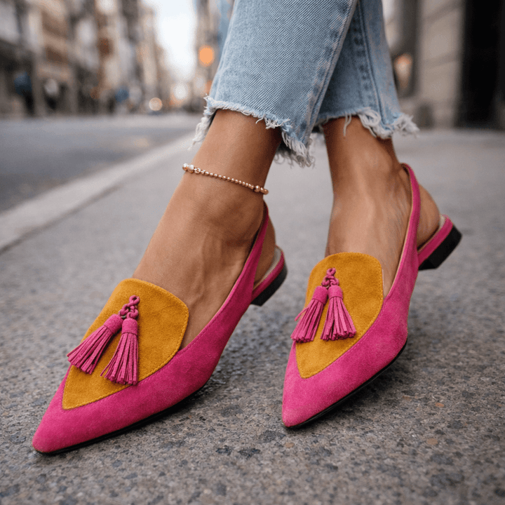 Lorina | Tassel Slingback Heels