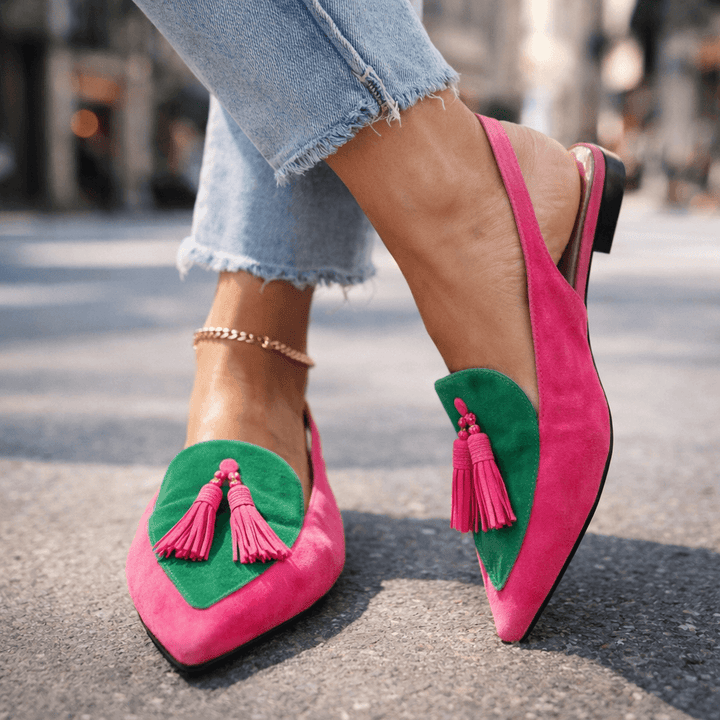 Lorina | Tassel Slingback Heels