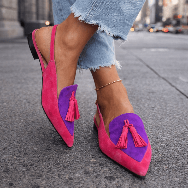 Lorina | Tassel Slingback Heels