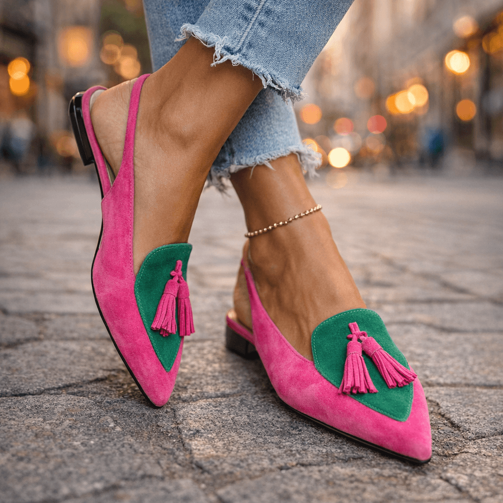 Lorina | Tassel Slingback Heels