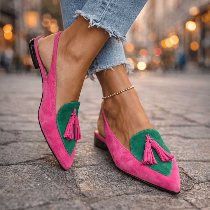 Lorina | Tassel Slingback Heels