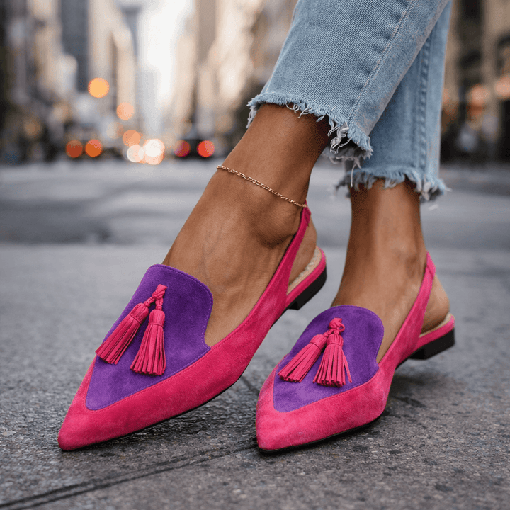 Lorina | Tassel Slingback Heels