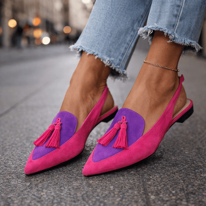 Lorina | Tassel Slingback Heels