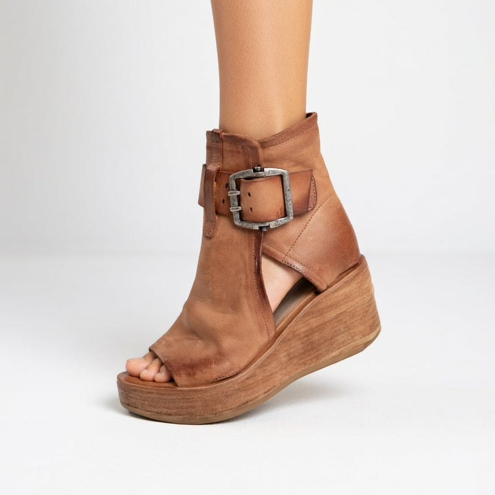 Orélisse™ — Open-toe wedge ankle boots, modern style