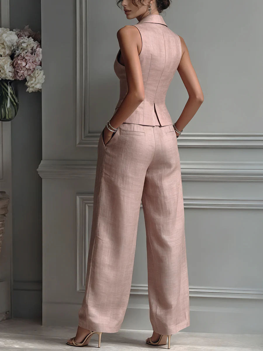 Button V-Neck Co-Ord Set