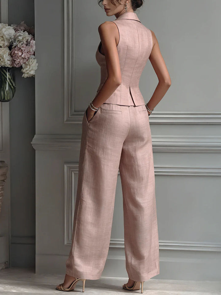 Button V-Neck Co-Ord Set