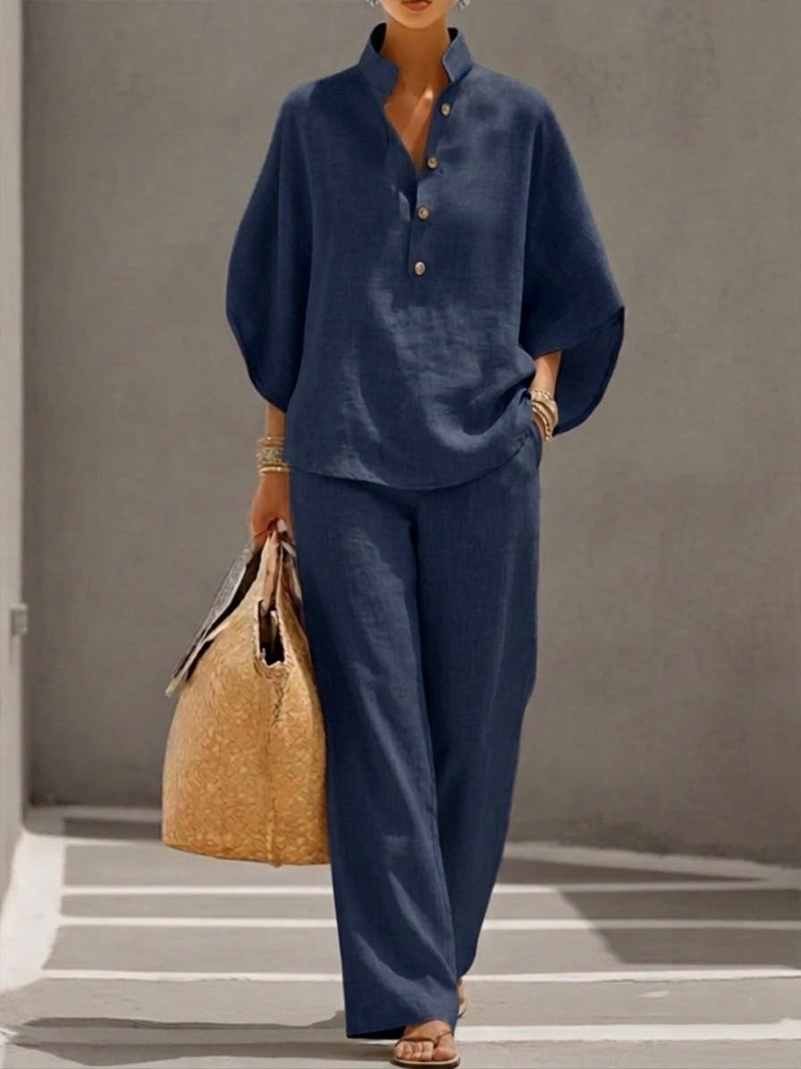 Mariel | Batwing Sleeve Top & Wide-Leg Trouser Set