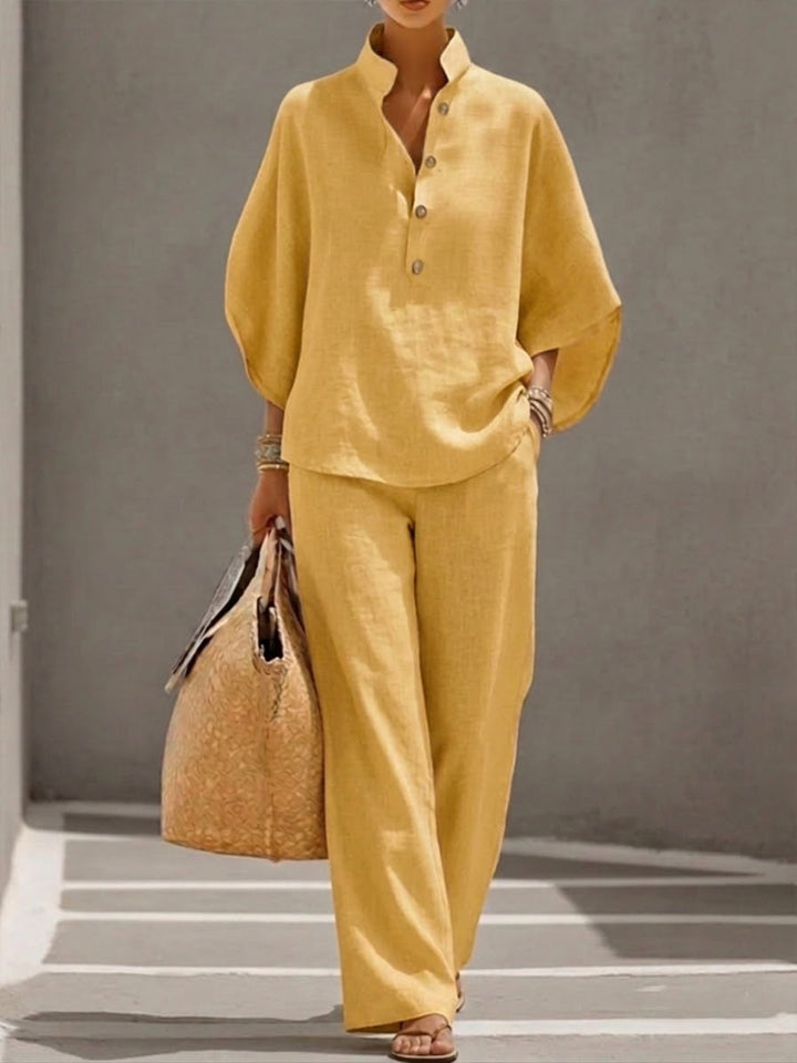 Mariel | Batwing Sleeve Top & Wide-Leg Trouser Set