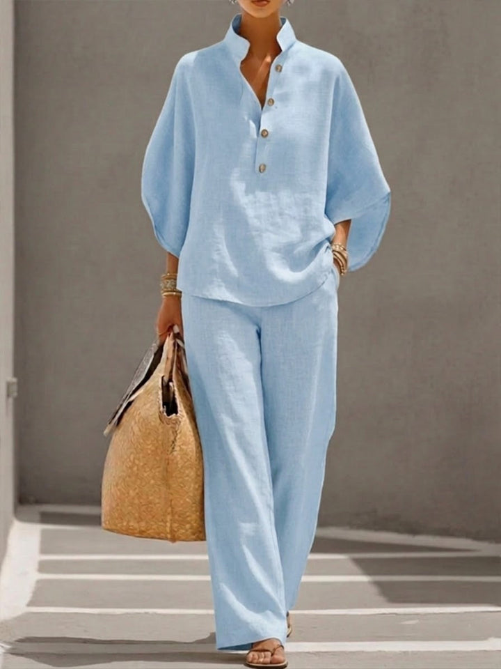 Mariel | Batwing Sleeve Top & Wide-Leg Trouser Set